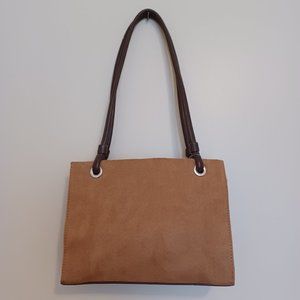 Sag Harbor Vintage Faux Suede/Leather Brown/Tan Shoulder Bag Purse Tote Bag NWT